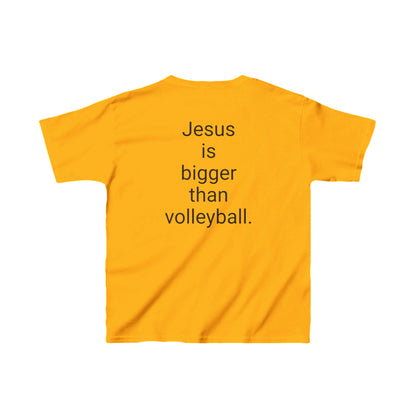 Jesus is bigger than volleyball Kids Heavy Cotton™ Tee