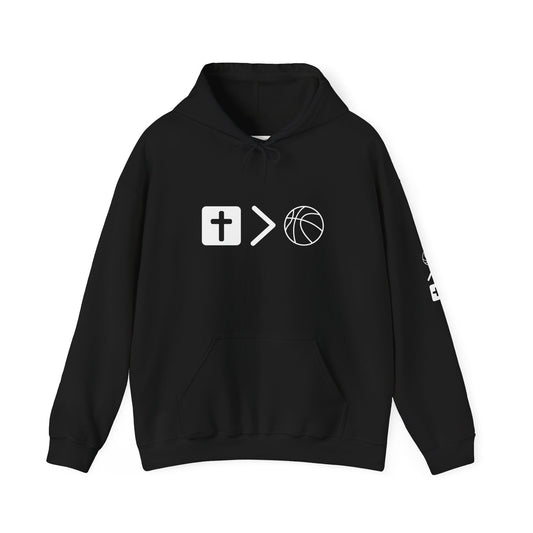 Jesus is bigger than basketball Unisex Heavy Blend™ Hooded Sweatshirt