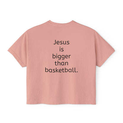 Jesus is bigger than basketball fall fun boxy top