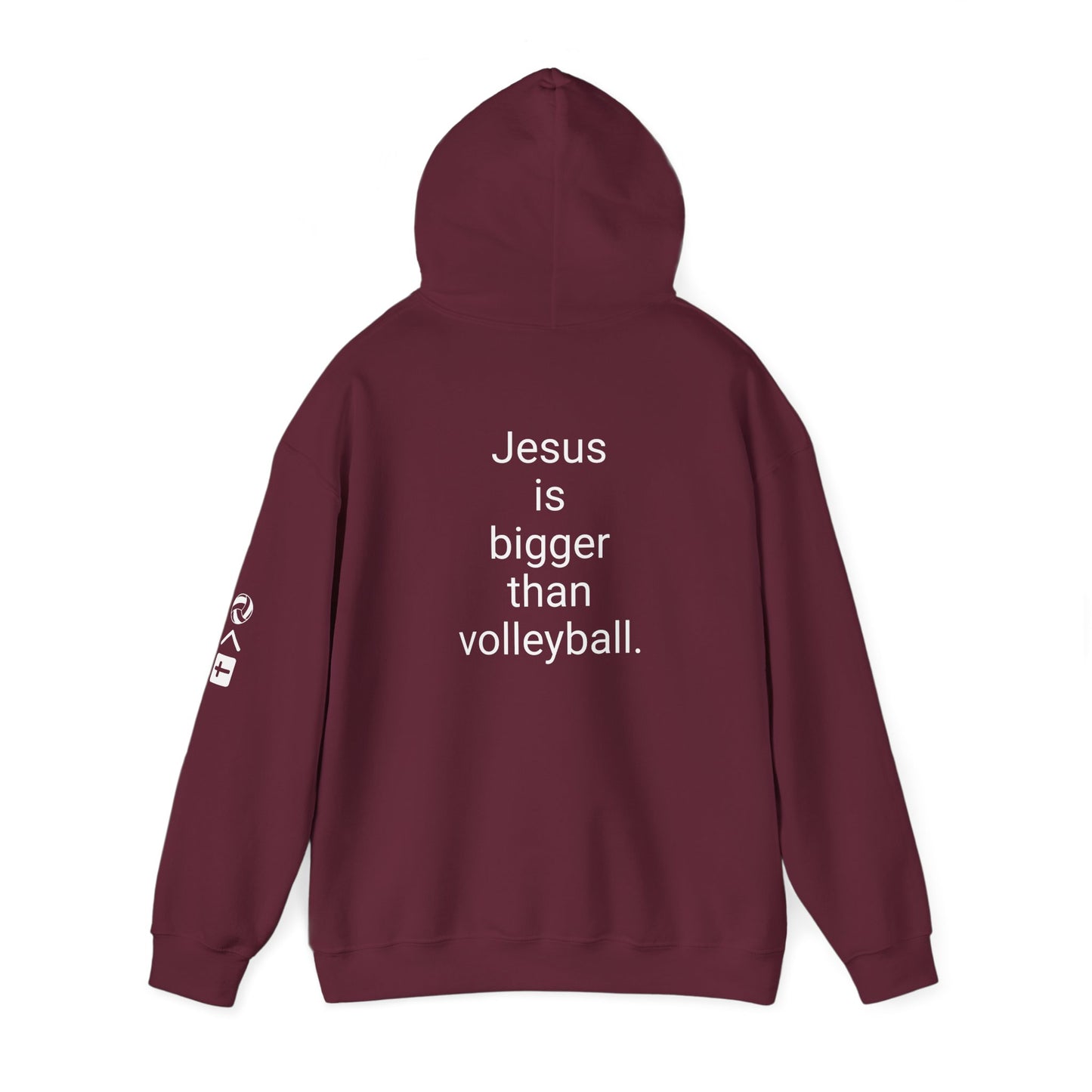 Jesus is bigger than volleyball Unisex Heavy Blend™ Hooded Sweatshirt