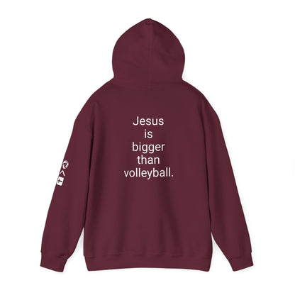 Jesus is bigger than volleyball Unisex Heavy Blend™ Hooded Sweatshirt