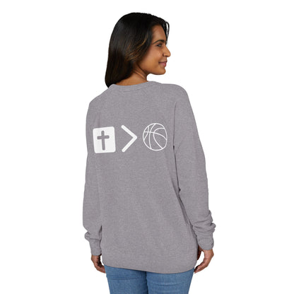 Terry Crewneck Sweatshirt Jesus is bigger than basketball.