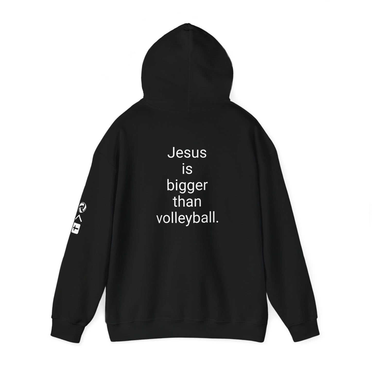 Jesus is bigger than volleyball Unisex Heavy Blend™ Hooded Sweatshirt