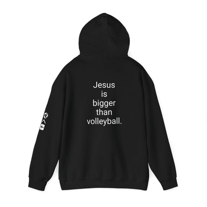 Jesus is bigger than volleyball Unisex Heavy Blend™ Hooded Sweatshirt