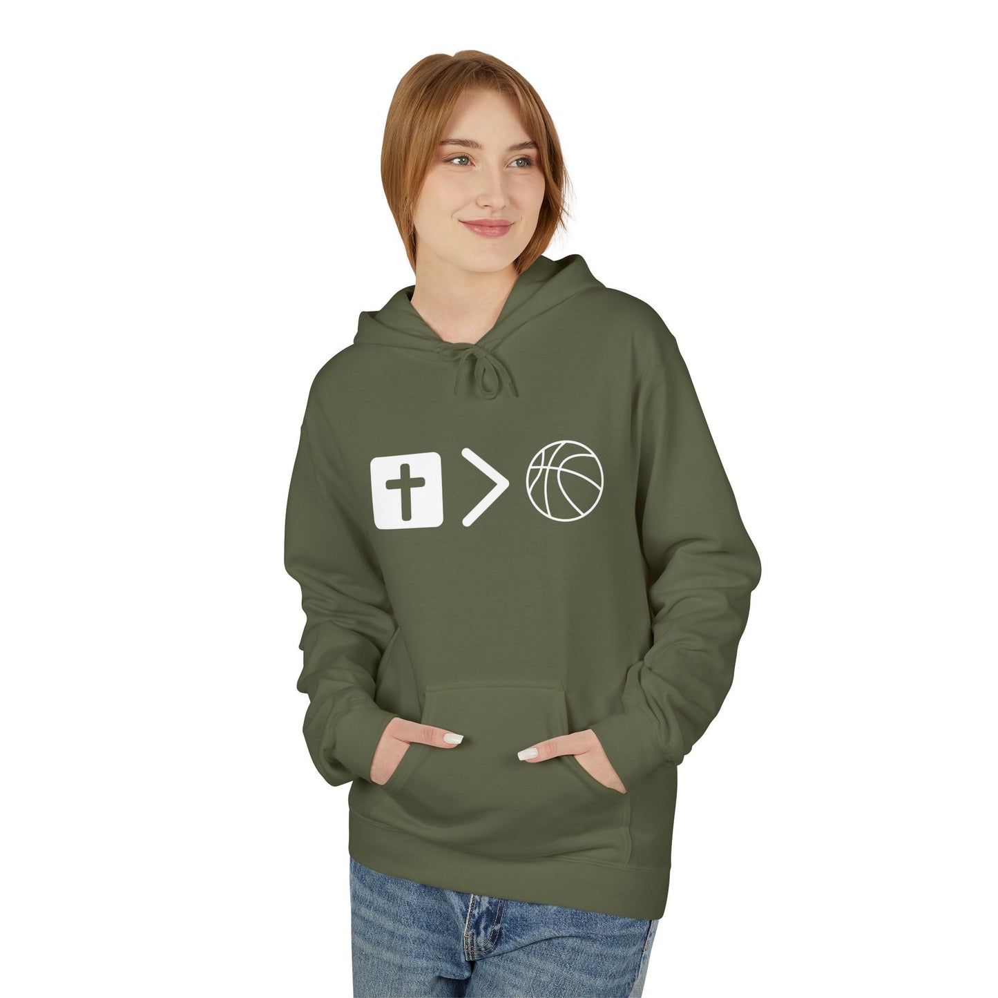 Jesus Is Bigger Than Basketball Hoodie - Pullover