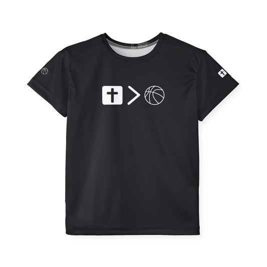Athletic Jesus is bigger than basketball  Youth Shirt