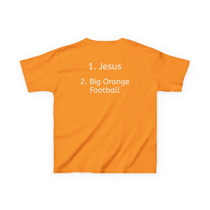 Jesus and Big Orange Football Kids Tee