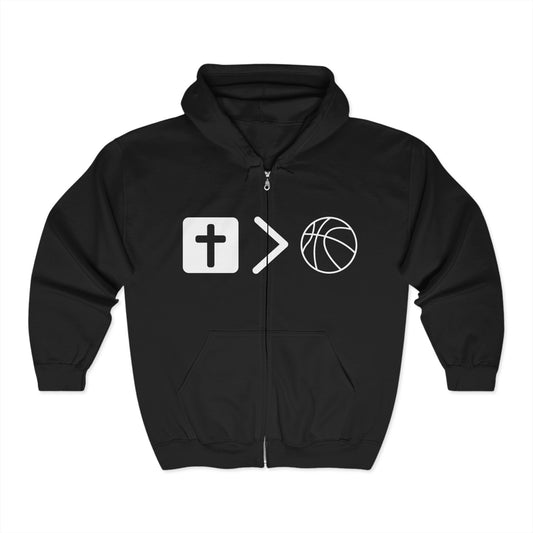 Jesus is bigger than basketball Zip Hoodie