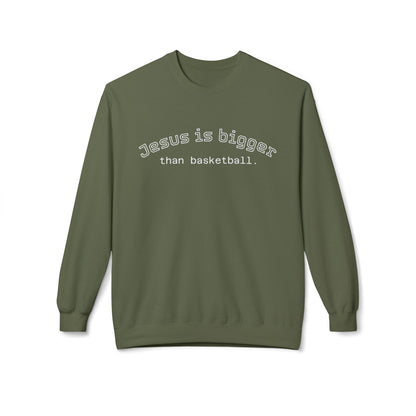 Light Weight Jesus is bigger than basketball Crew Neck