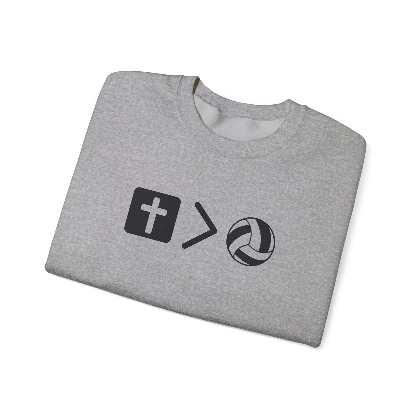 Jesus is bigger than volleyball Unisex Heavy Blend™ Crewneck Sweatshirt