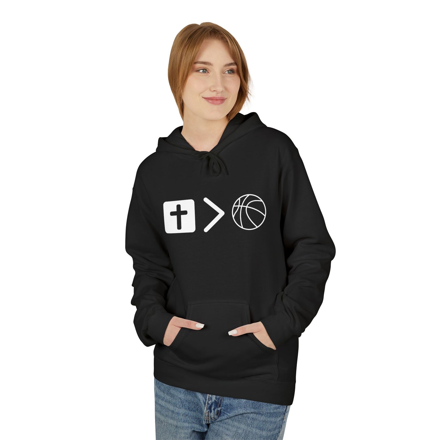 Jesus Is Bigger Than Basketball Hoodie - Pullover