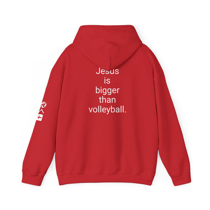 Jesus is bigger than volleyball Unisex Heavy Blend™ Hooded Sweatshirt