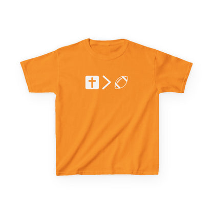 Jesus and Big Orange Football Kids Tee