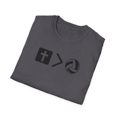 Jesus is bigger than volleyball Unisex Softstyle T-Shirt