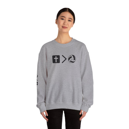 Jesus is bigger than volleyball Unisex Heavy Blend™ Crewneck Sweatshirt