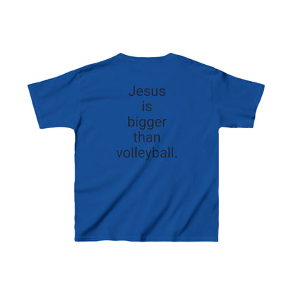 Jesus is bigger than volleyball Kids Heavy Cotton™ Tee