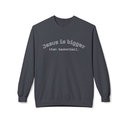 Light Weight Jesus is bigger than basketball Crew Neck
