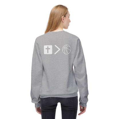 Light Weight Jesus is bigger than basketball Crew Neck