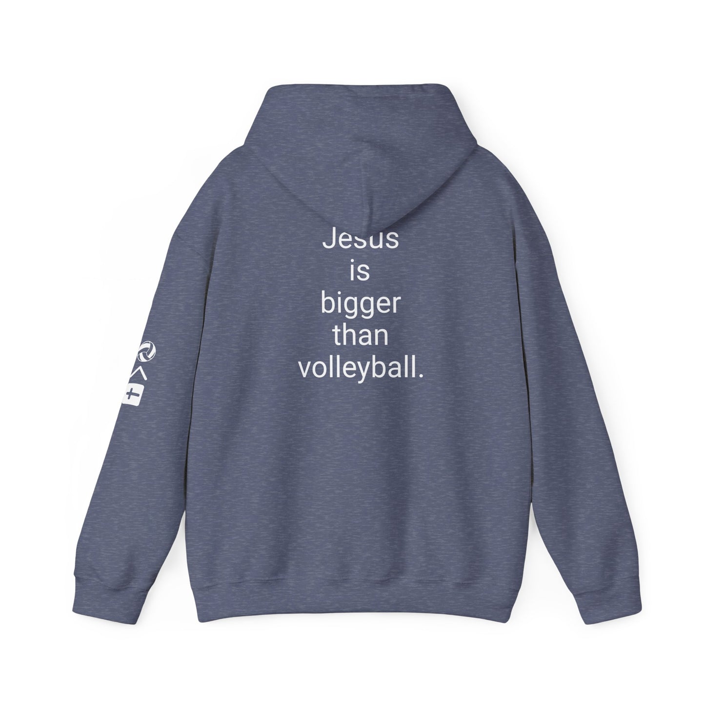 Jesus is bigger than volleyball Unisex Heavy Blend™ Hooded Sweatshirt