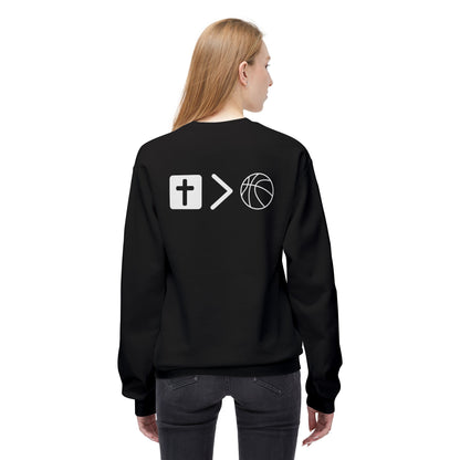 Light Weight Jesus is bigger than basketball Crew Neck