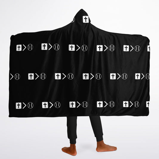 Jesus is bigger than baseball Youth Hooded Blanket Micro Fleece