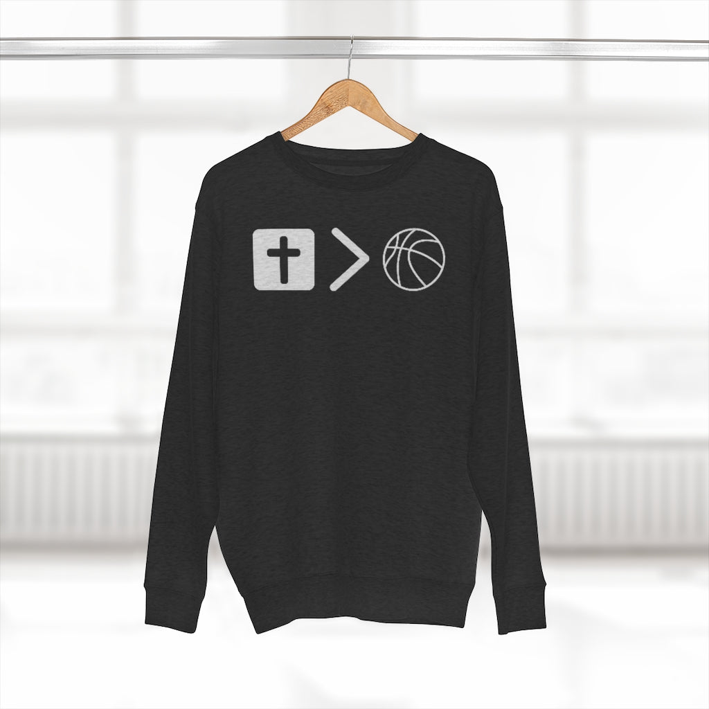 Jesus is bigger than basketball Unisex Premium Crewneck Sweatshirt