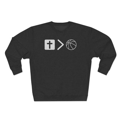 Jesus is bigger than basketball Unisex Premium Crewneck Sweatshirt