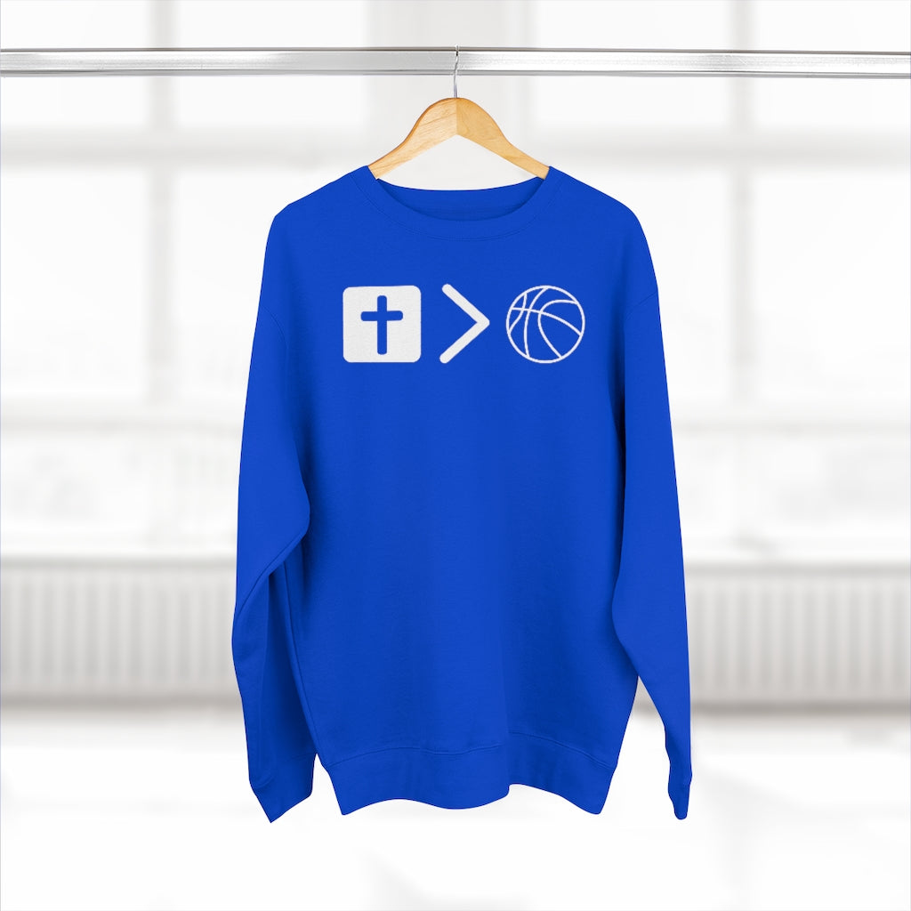 Jesus is bigger than basketball Unisex Premium Crewneck Sweatshirt