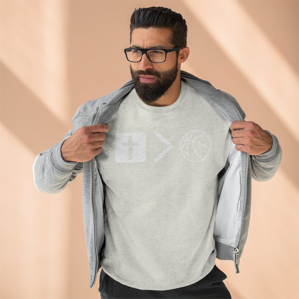 Jesus is bigger than basketball Unisex Premium Crewneck Sweatshirt