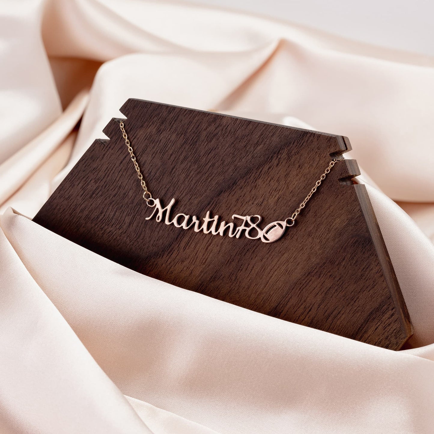 Customize this necklace with name and number!