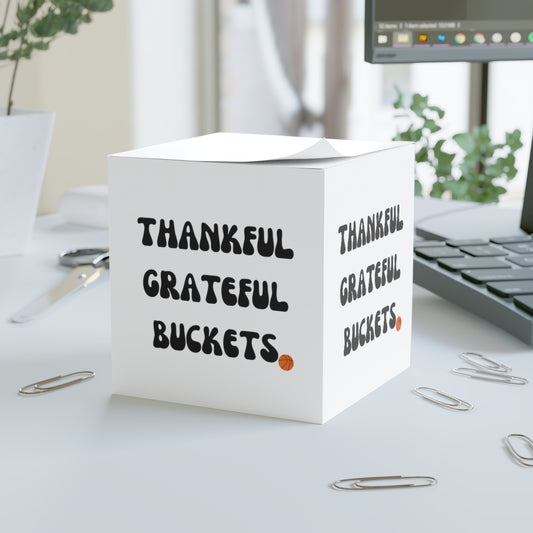 Thankful Grateful Buckets Note Cube