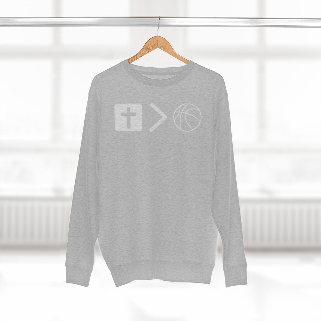 Jesus is bigger than basketball Unisex Premium Crewneck Sweatshirt